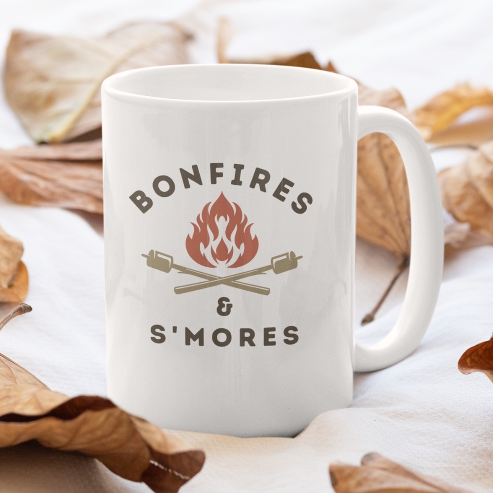 Bonfire & S'mores 11oz White Coffee Cup Mug